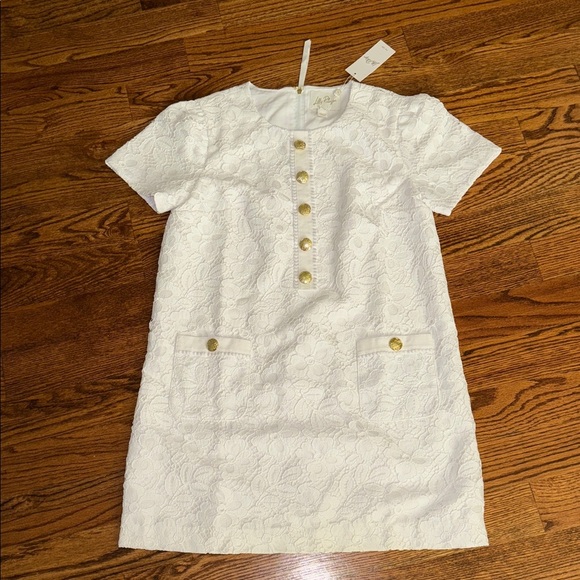 Lilly Pulitzer CAMALIE Lace Dress resort white floral corded lace size 10 NWT - Picture 3 of 13